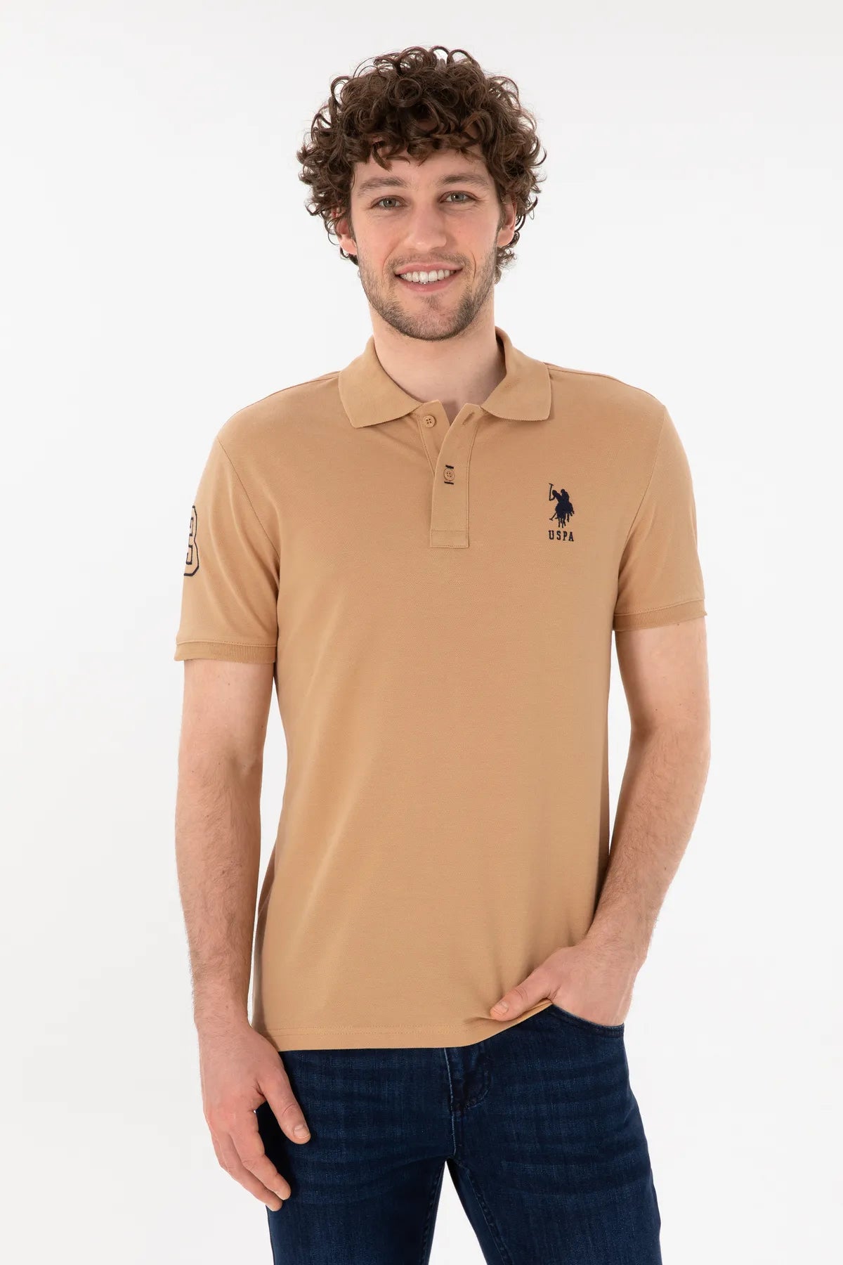 U.S. Polo Assn. Men's Slim Fit Lilac Basic Polo Neck T-Shirt – 100% Original
