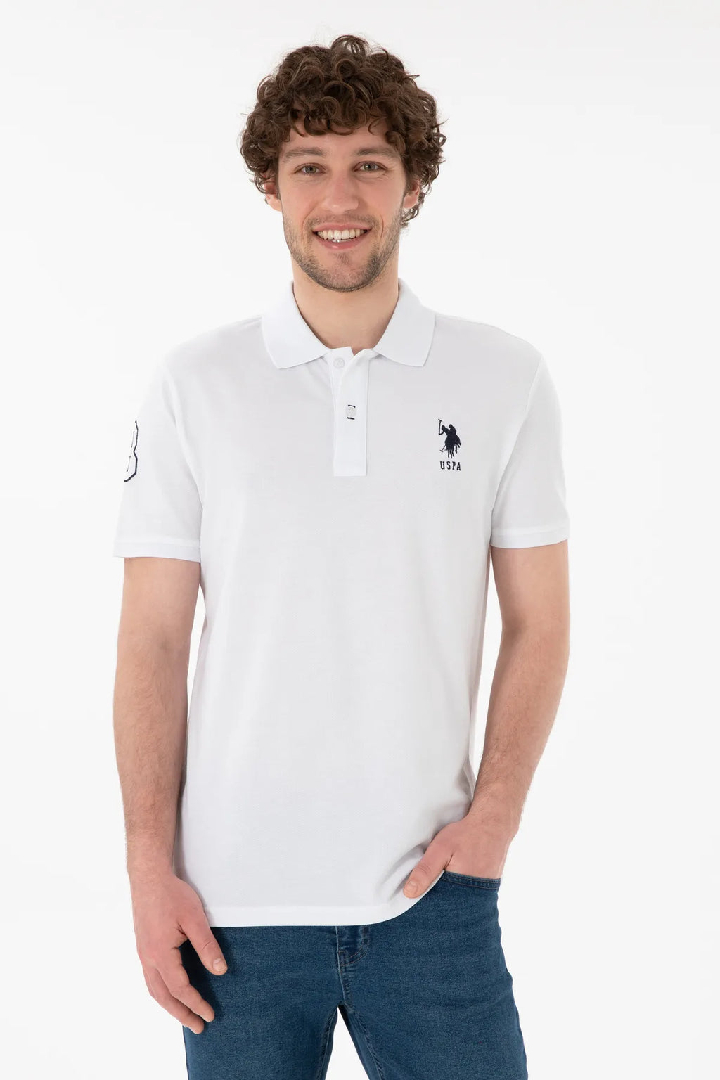 U.S. Polo Assn. Men's Slim Fit Lilac Basic Polo Neck T-Shirt – 100% Original